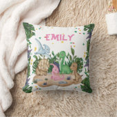 緑素朴の恐竜の名前 クッション (ブランケット)