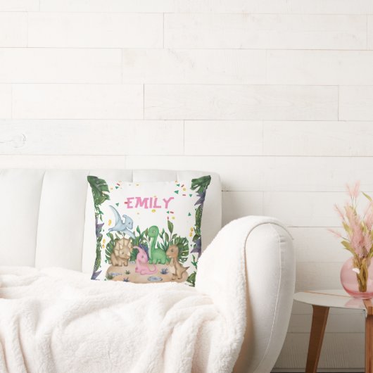 緑素朴の恐竜の名前 クッション (ソファ)