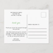 緑素朴の新生児写真誕生のお知らせ 案内ポストカード (裏面)