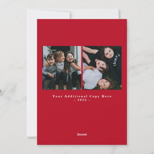 緑素朴の木とライトのクリスマスフォト シーズンカード (裏面)