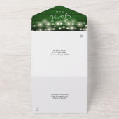 緑素朴の木の糸ライトフォトズ結婚ーズ オールインワン招待状 (外側)