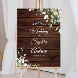 緑素朴の木の結婚歓迎 ポスター