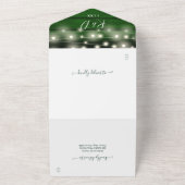 緑素朴の木材フローラストリングラ結婚イト オールインワン招待状 (外側)