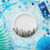 緑素朴の木 ペーパープレート (パーティー)