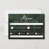 緑素朴の森の写真の背結婚景 出欠カード (正面)