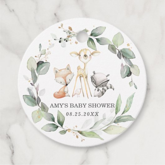 緑素朴の森の動物ありがとう フェイバータグ (正面)