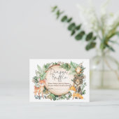 緑素朴の森の動物おむつラッフル エンクロージャーカード (スタンド正面)