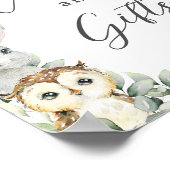 緑素朴の森の動物のカードとギフト ポスター (角)