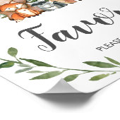 緑素朴の森の動物は看板を好む ポスター (角)