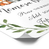 緑素朴の森の動物モモモザバー標識 ポスター (角)