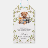 緑素朴の森の赤ちゃんシャワーありがとうFav ギフトタグ (正面)