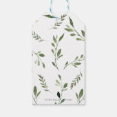 緑素朴の森の赤ちゃんシャワーありがとうFav ギフトタグ (裏面)