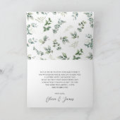 緑素朴の森林動物の赤ちゃんシャワーテント サンキューカード (内部)