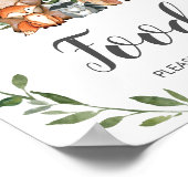 緑素朴の森林動物食品 ポスター (角)