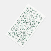 緑素朴の水彩の葉パターン (コーナー)