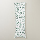 緑素朴の水彩の葉パターン ボディピロー (正面縦)