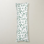 緑素朴の水彩の葉パターン ボディピロー (裏面 (縦))