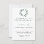 緑素朴の水彩の葉パターン | 結婚s 招待状 (正面)