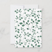 緑素朴の水彩の葉パターン | 結婚s 招待状 (裏面)