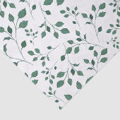 緑素朴の水彩の葉パターン 薄葉紙 (詳細)
