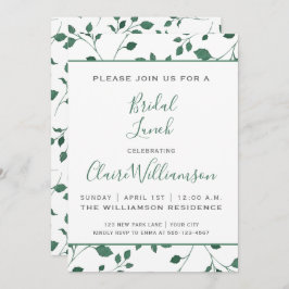 緑素朴の水色の葉 |ブライダルランチ 招待状