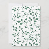 緑素朴の水色の葉 |ブライダルランチ 招待状 (裏面)