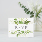 緑素朴の結婚式RSVPはがき ポストカード (スタンド正面)
