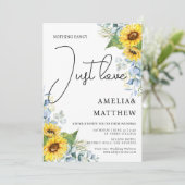 緑素朴の花が大好き結婚ひまわり 招待状 (スタンド正面)