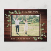 緑素朴の葉の写真は結婚ありがとう ポストカード (正面)