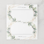 緑素朴の葉の金ゴールド幾何結婚の プレイスカード (外部開封)
