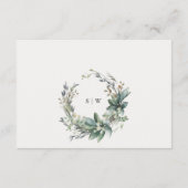 緑素朴の葉リース結婚披露宴 エンクロージャーカード (裏面)