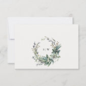 緑素朴の葉リース結婚披露宴 出欠カード (裏面)
