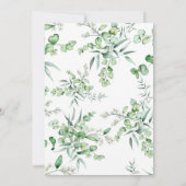緑素朴の葉幾何カップルのシャワー 招待状 (裏面)