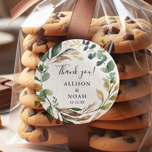 緑素朴の葉植物好き ラウンドシール