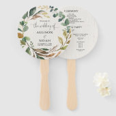 緑素朴の葉植物結婚計画 ハンドファン (正面&裏面)