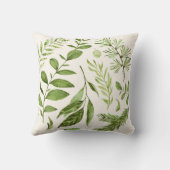 緑素朴の葉水色 クッション (裏面)