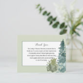 緑素朴の葬儀サンキューノートカード サンキューカード (スタンド正面)
