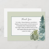 緑素朴の葬儀サンキューノートカード サンキューカード (正面/裏面)