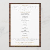 緑素朴の葬儀プログラム プログラム (裏面)