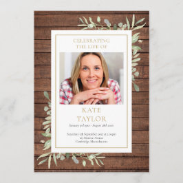 緑素朴の葬儀プログラム プログラム