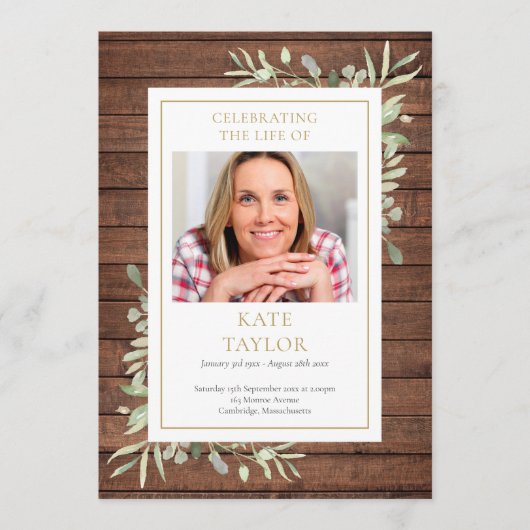 緑素朴の葬儀プログラム プログラム (正面)