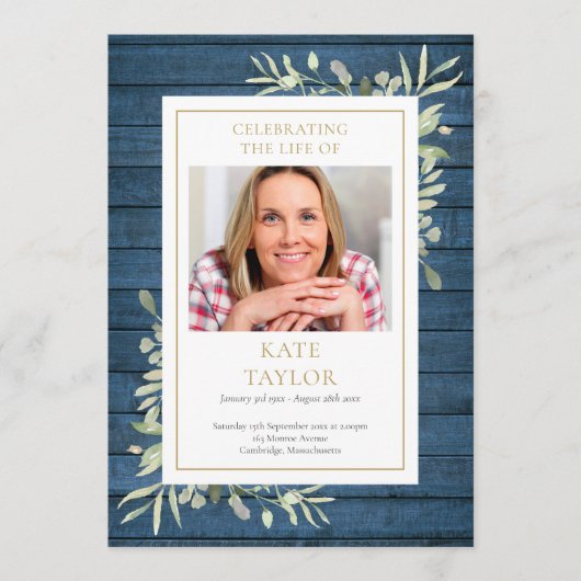 緑素朴の葬儀プログラム プログラム (正面)