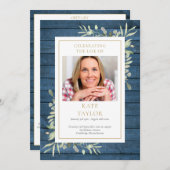 緑素朴の葬儀プログラム 招待状 (正面/裏面)