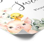 緑素朴の農園の動物ベビーは甘いトリート ポスター (角)