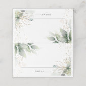 緑素朴の金ゴールドの結婚葉のブライダルシャワー プレイスカード (外部開封)