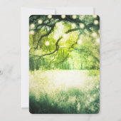 緑素朴の魅惑の森のラ結婚イト 招待状 (裏面)