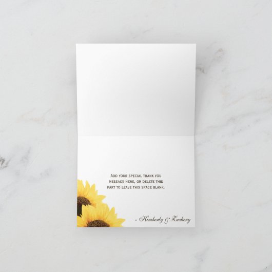 緑素朴ひま結婚フラワーサンキューカード サンキューカード (内部)