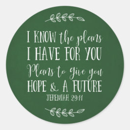 緑素朴キリスト教聖書聖句タイポグラフィ ラウンドシール