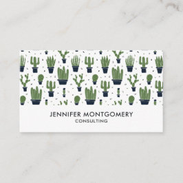 緑素朴サボテン砂漠パターン 名刺