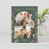 緑素朴ピンク植物弓2写真 シーズンカード (スタンド正面)